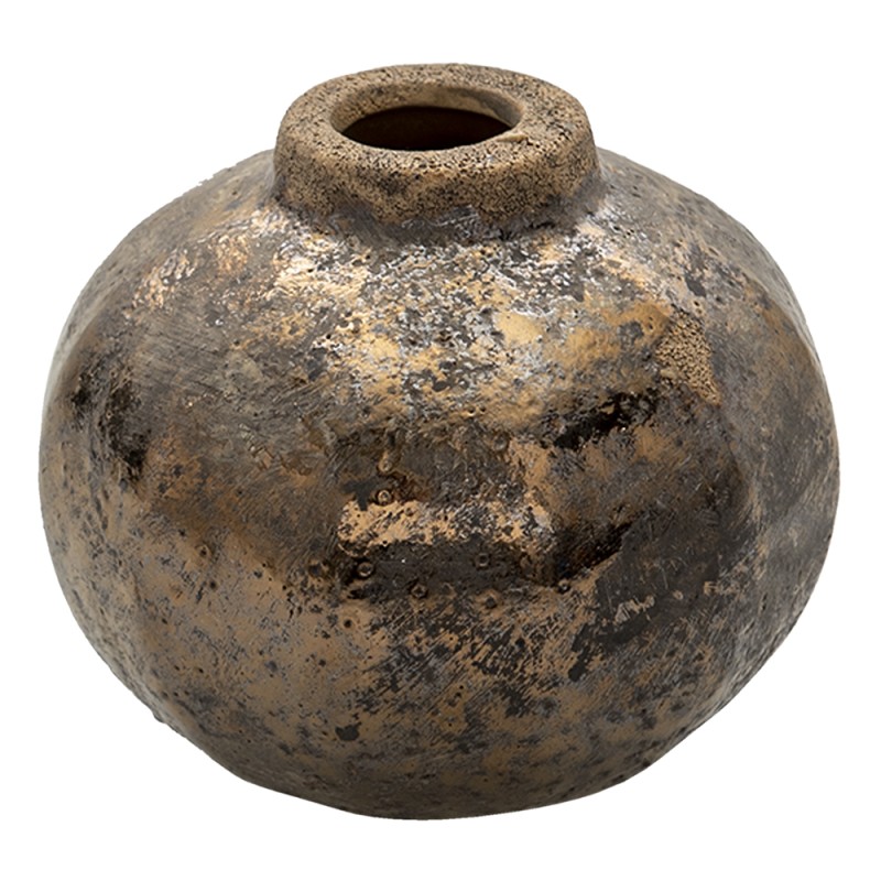 Clayre & Eef Vase Ø 10x8 cm Braun Keramik Rund