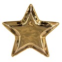Clayre & Eef Decorative Bowl Star 16x16 cm Gold colored Ceramic