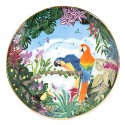 Clayre & Eef Cup and Saucer 200 ml Green Porcelain Parrot