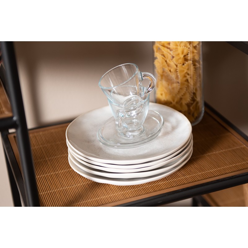 Clayre & Eef Cup and Saucer 85 ml Glass