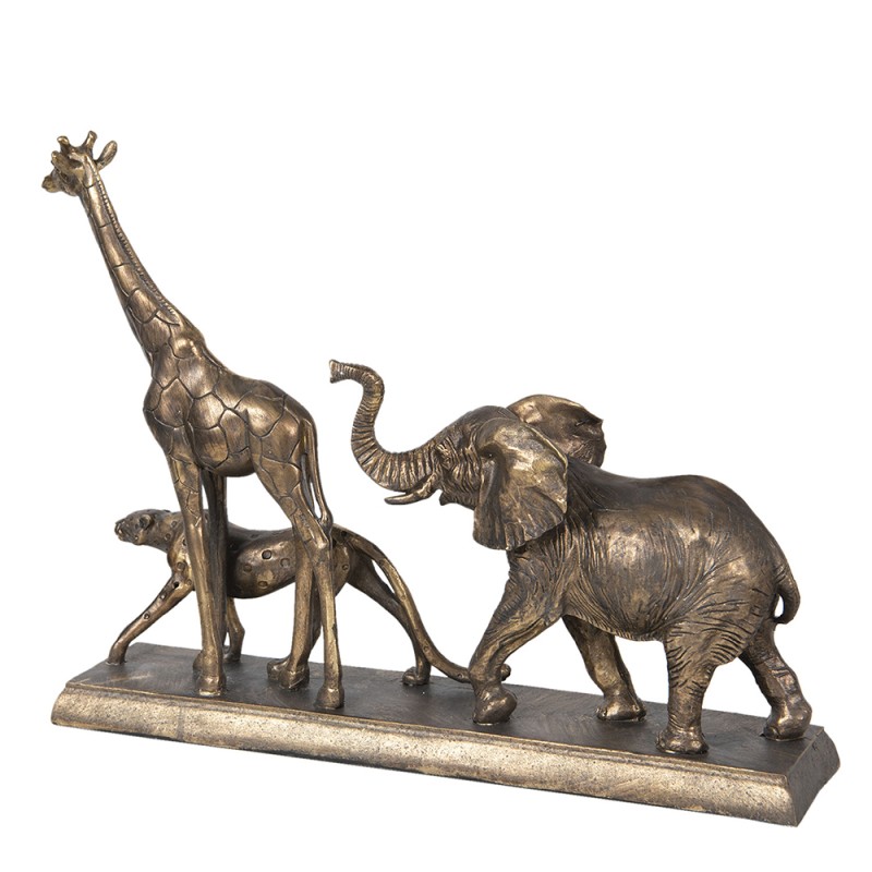 Clayre & Eef Figurine Animals 44x10x33 cm Gold colored Polyresin Animals