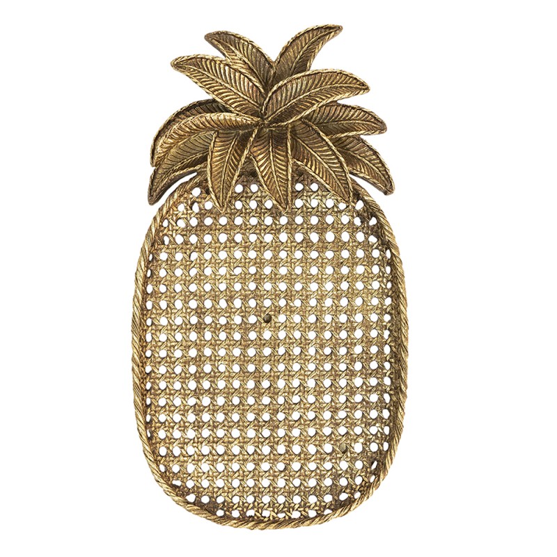Clayre & Eef Decorative Bowl Pineapple 40x22x4 cm Gold colored Plastic Oval