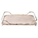 Clayre & Eef Decorative Serving Tray 44x32x8 cm White Iron Rectangle