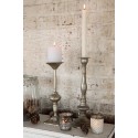 Clayre & Eef Candle holder Ø 9x32 cm Silver colored Iron