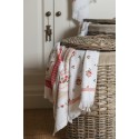 Clayre & Eef Guest Towel 40x66 cm White Pink Cotton Roses