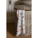 Clayre & Eef Guest Towel 40x66 cm White Pink Cotton Roses