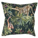 Clayre & Eef Cushion Cover 45x45 cm Green Black Polyester Square Jungle