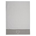 Clayre & Eef Asciugamani da cucina 50x70 cm Grigio Bianco Cotone Cuori quadri