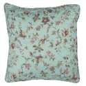 Clayre & Eef Cushion Cover 50x50 cm Turquoise Polyester Square