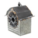 Clayre & Eef Birdhouse 25x19x65 cm Grey Metal