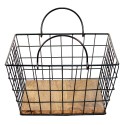 Clayre & Eef Storage Basket 30x30x16 cm Black Brown Iron Wood Square