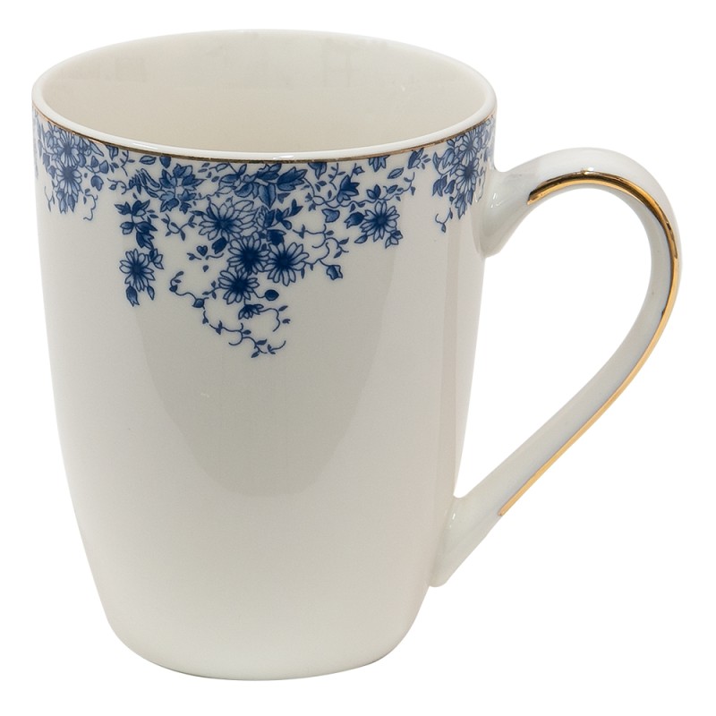 Clayre & Eef Tazza 330 ml Blu Porcellana Fiori