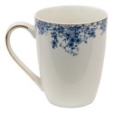 Clayre & Eef Mug 330 ml Bleu Porcelaine Fleurs