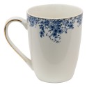 Clayre & Eef Tasse 330 ml Blau Porzellan Blumen