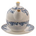 Clayre & Eef Tea for One 400 ml Bleu Porcelaine Fleurs