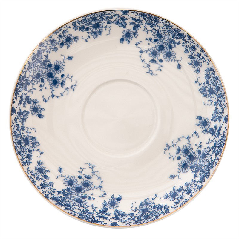 Clayre & Eef Tea for One 400 ml Bleu Porcelaine Fleurs