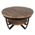 Clayre & Eef Coffee Table Ø 65x35 cm Brown Wood Round
