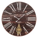 Clayre & Eef Orologio da parete 58x4 cm Marrone MDF Rotondo