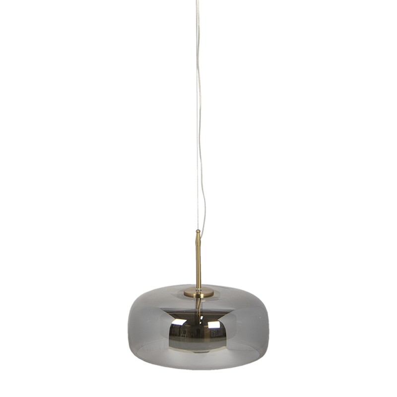 Clayre & Eef Pendant Lamp Ø 33x16/160 cm LED Grey Metal