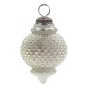 Clayre & Eef Christmas Bauble Ø 8 cm Silver colored Grey Glass
