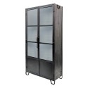 Clayre & Eef Display Cabinet 90x40x190 cm Black Wood Iron