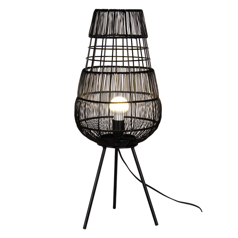 2Clayre & Eef Table Lamp Ø 20*59 cm Black