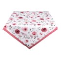 Clayre & Eef Tablecloth 150x150 cm White Pink Cotton Square Roses