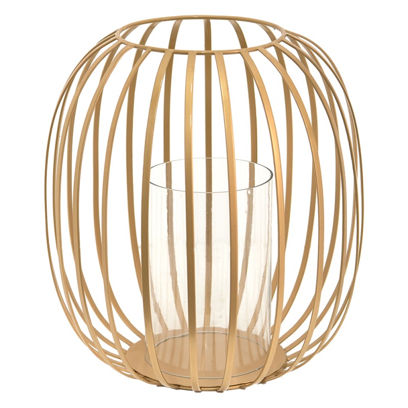 Clayre & Eef Wind Light Ø 30x31 cm Gold colored Iron Glass