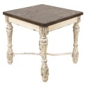Clayre & Eef Side Table 60x60x64 cm White Wood Square