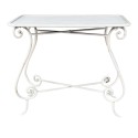 Clayre & Eef Side Table 90x48x79 cm White Iron Wood Rectangle