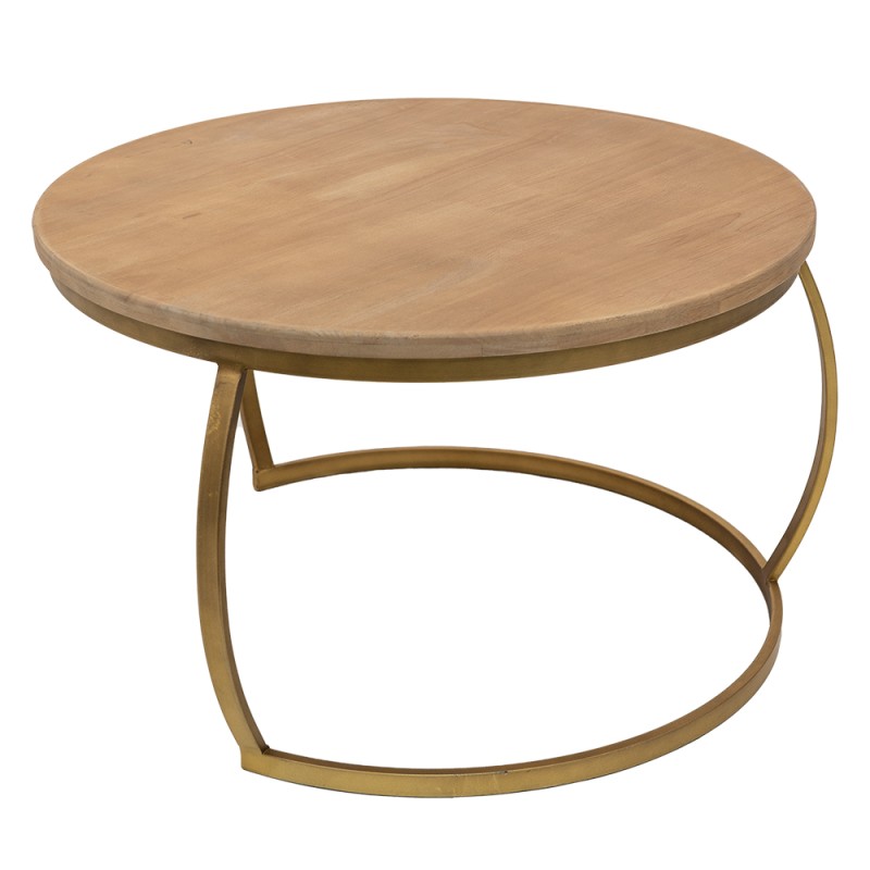 Clayre & Eef Side Table Ø 62x37 cm Brown Iron Wood