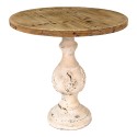 Clayre & Eef Side Table Ø 75x75 cm Brown White Wood Round