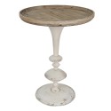 Clayre & Eef Side Table Ø 60x76 cm Brown White Wood Round