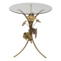 Clayre & Eef Side Table Ø 60x76 cm Gold colored Metal Glass