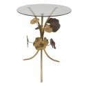 Clayre & Eef Side Table Ø 60x76 cm Gold colored Metal Glass