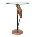 Clayre & Eef Side Table Parrot Ø 38x53 cm Copper colored Glass