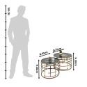 Clayre & Eef Side Table Set of 2 Ø 75 / Ø 60 cm Gold colored Metal Glass Round