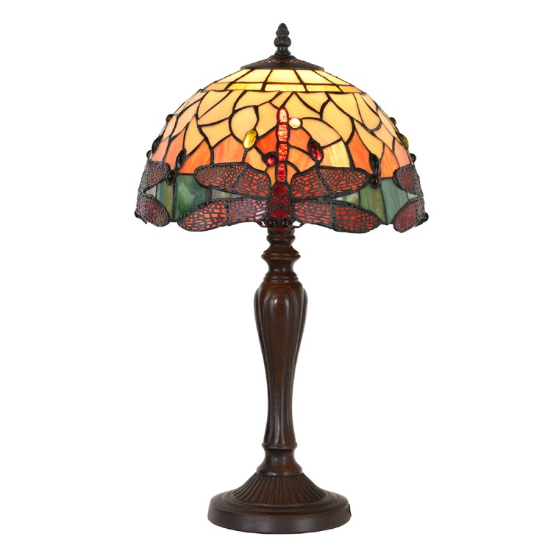 LumiLamp Table Lamp Tiffany Dragonfly Ø 30x53 cm  Yellow Glass Plastic