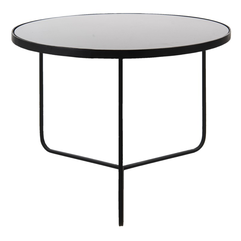 Clayre & Eef Side Table Ø 75x50 cm Black Aluminium Round