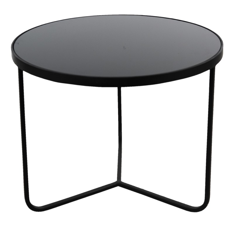 Clayre & Eef Table d'appoint Ø 60x45 cm Noir Aluminium Rond