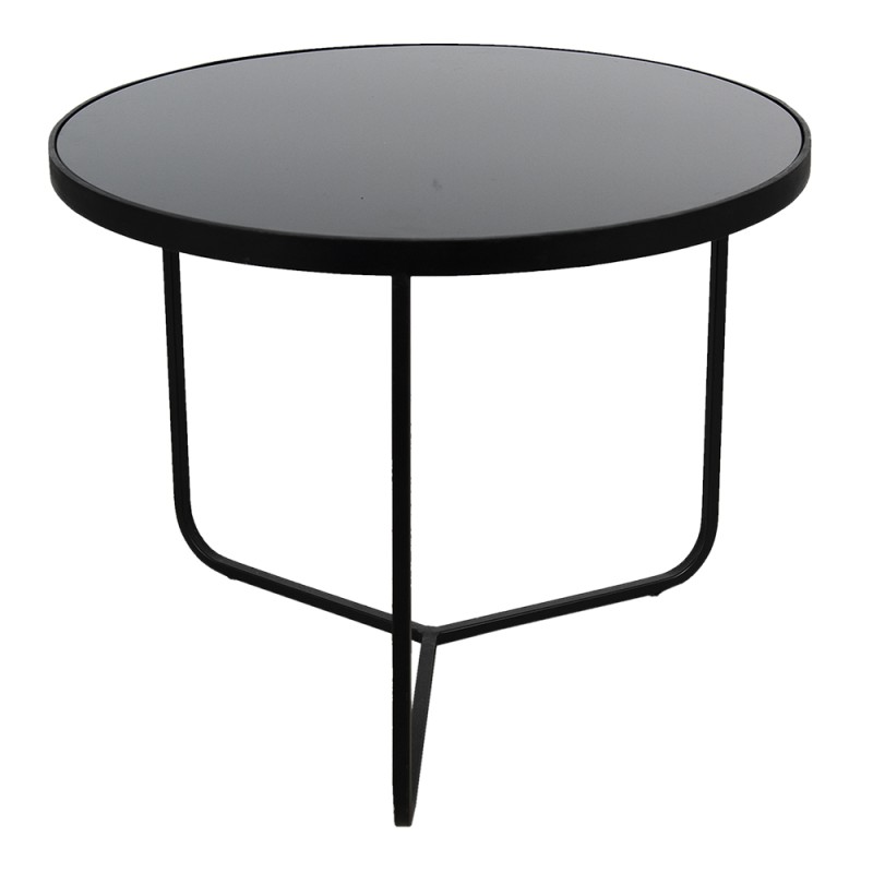 Clayre & Eef Table d'appoint Ø 60x45 cm Noir Aluminium Rond