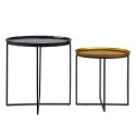 Clayre & Eef Tavolino set di 2 Nero Alluminio Ovale