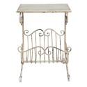 Clayre & Eef Side Table 46x37x67 cm White Iron Wood Rectangle