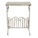 Clayre & Eef Side Table 46x37x67 cm White Iron Wood Rectangle