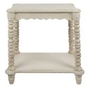Clayre & Eef Table d'appoint 60x40x70 cm Blanc Bois Rectangle