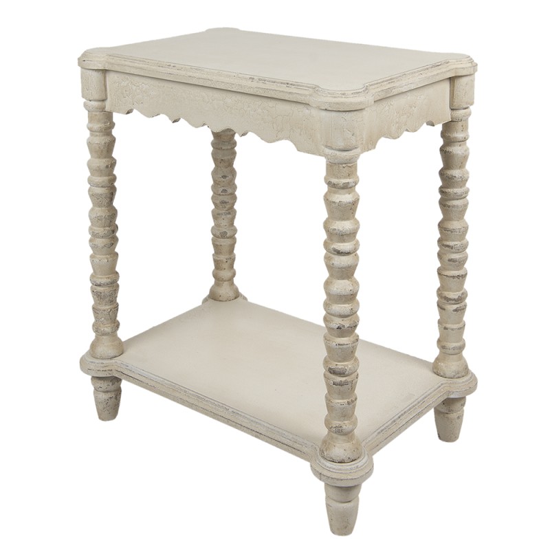 Clayre & Eef Side Table 60x40x70 cm White Wood Rectangle