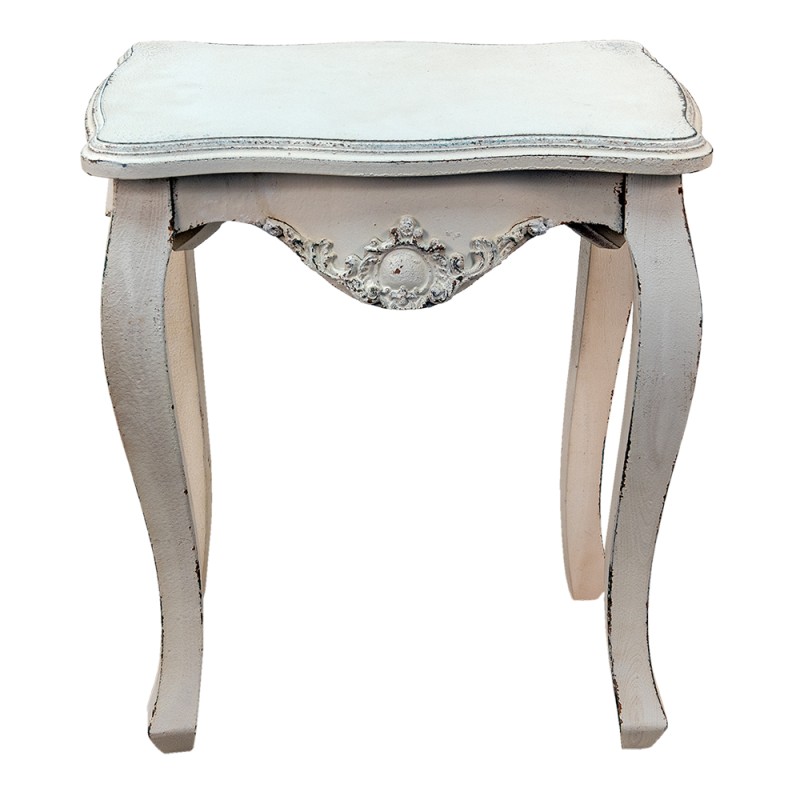 Clayre & Eef Side Table 52x35x58 cm White Wood Plastic