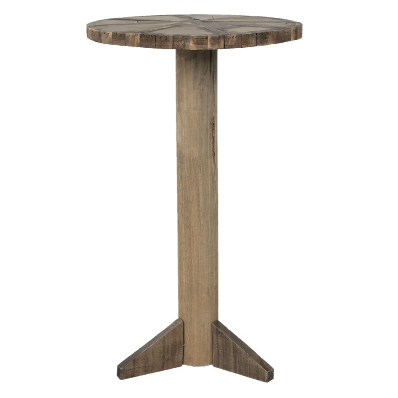 Clayre & Eef Side Table Ø 38x62 cm Brown Wood Round