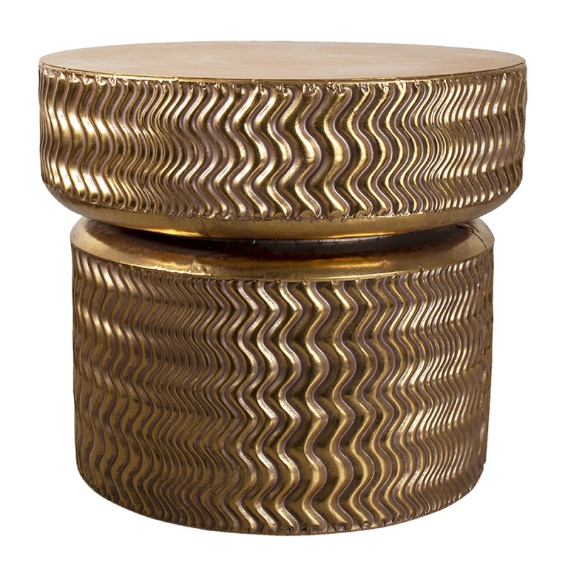 Clayre & Eef Side Table Ø 58x52 cm Gold colored Metal Round