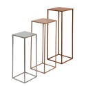 Clayre & Eef Side Table Set of 3 Pink Grey Iron Rectangle